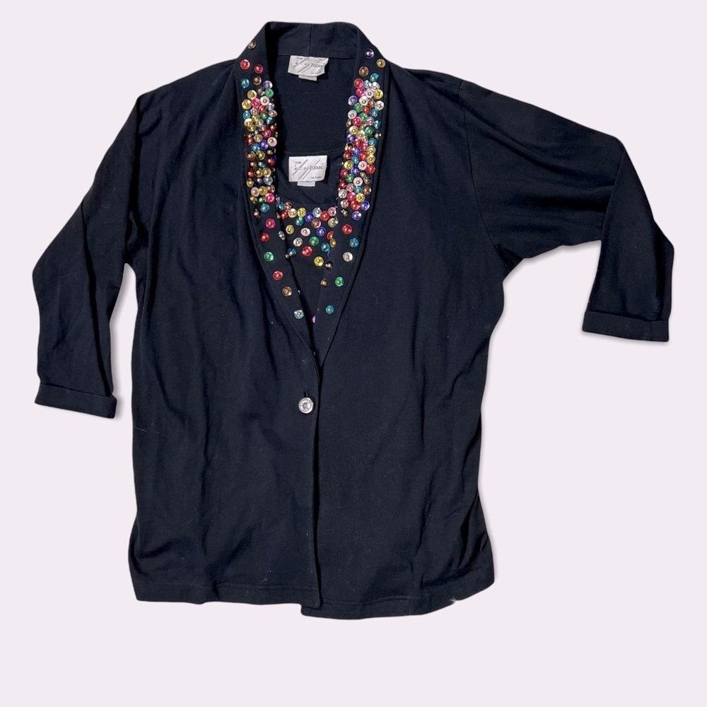 Vintage Sequin Tank Top & Sweater Set​